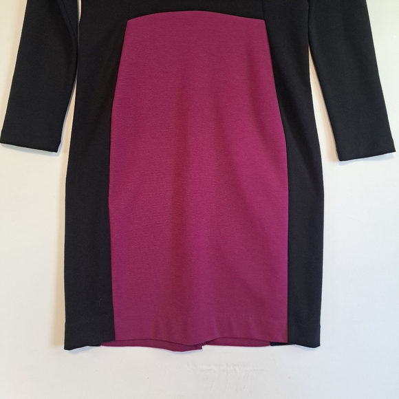 Narciso Rodriguez Design Nation Dress Mulberry Black Long Sleeve Sheath Medium - Picture 4 of 16